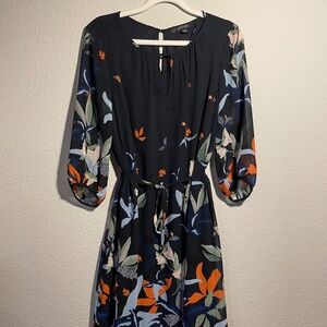 Comma, Flower dress blue, orange, green small